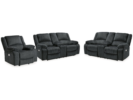 Draycoll 2 Power Reclining Loveseats and Recliner - Ornate Home