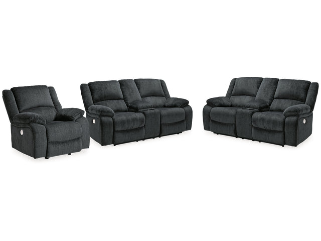 Draycoll 2 Power Reclining Loveseats and Recliner - Ornate Home
