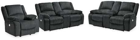 Draycoll 2 Power Reclining Loveseats and Recliner - Ornate Home