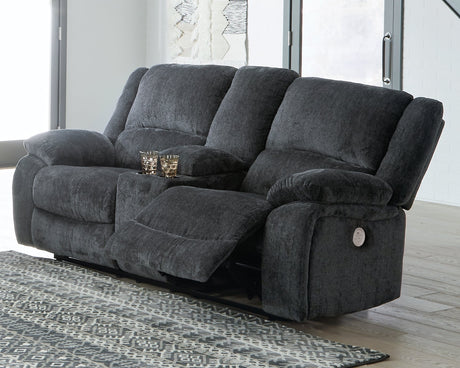 Draycoll 2 Power Reclining Loveseats and Recliner - Ornate Home