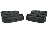 Draycoll Gray Power Reclining Sofa and Loveseat - Ornate Home