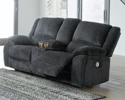 Draycoll Gray Power Reclining Sofa and Loveseat - Ornate Home