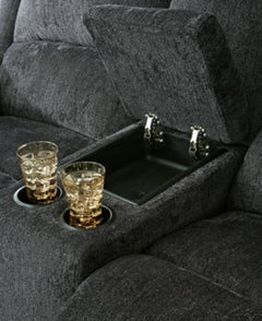 Draycoll Gray Power Reclining Sofa and Loveseat - Ornate Home