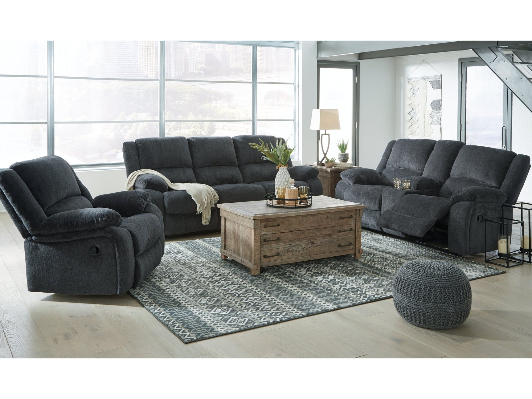 Draycoll Gray Reclining Sofa, Loveseat and Recliner (Online Special Price) - Ornate Home