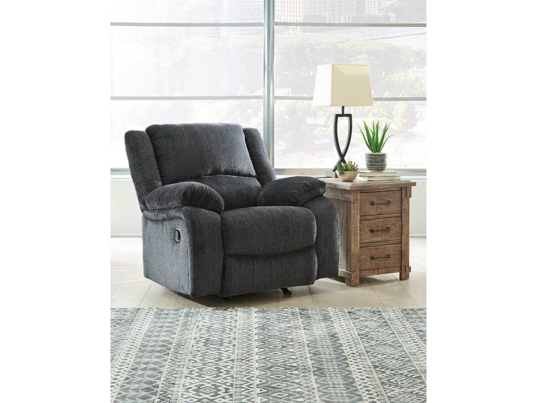 Draycoll Slate Manual Recliner (Online Special Price) - Ornate Home