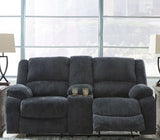 Draycoll Slate Manual Reclining Loveseat w/ Console (Online Special Price) - Ornate Home
