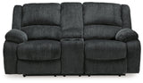 Draycoll Slate Manual Reclining Loveseat w/ Console (Online Special Price) - Ornate Home