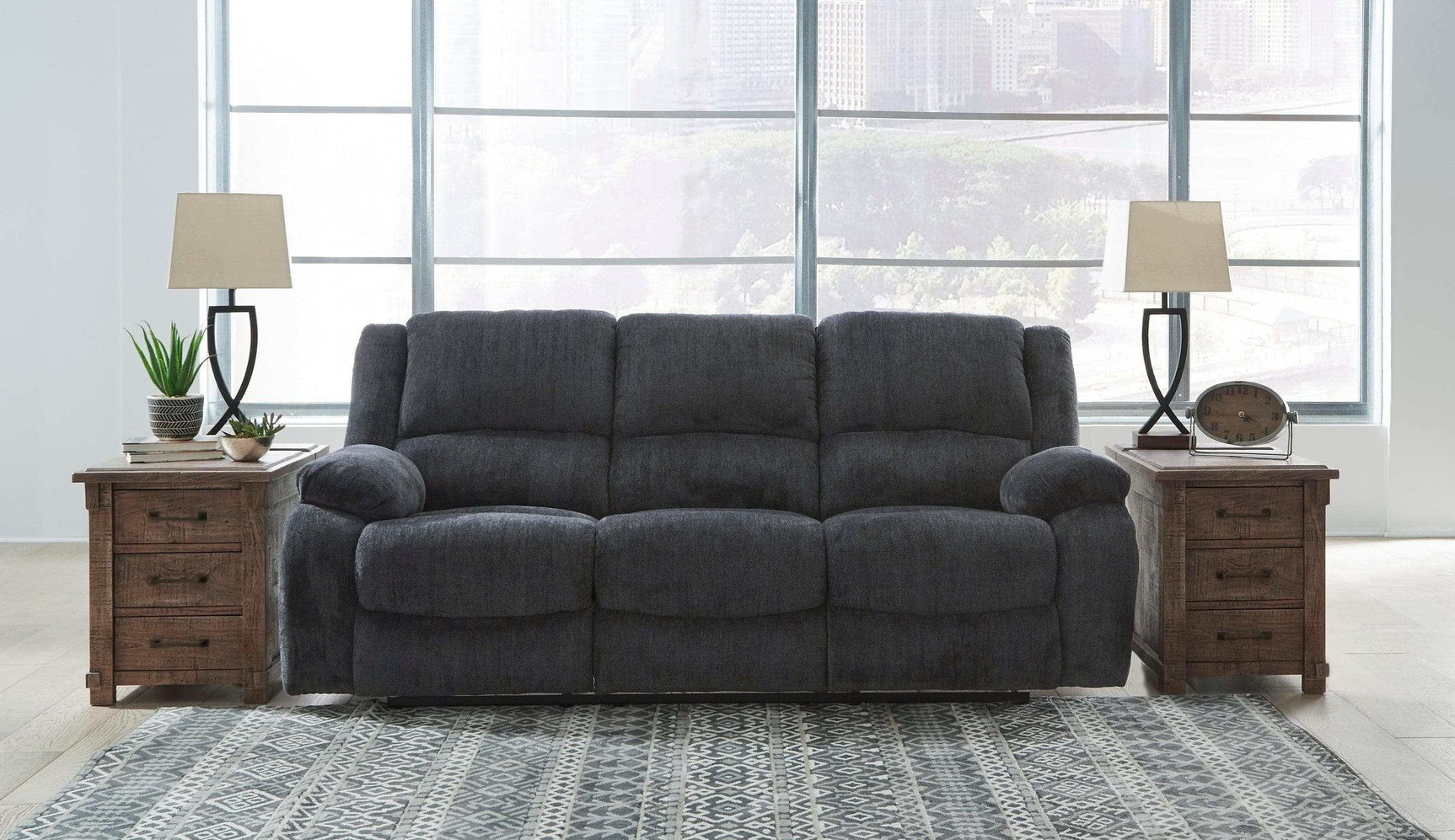 Draycoll Slate Manual Reclining Sofa (Online Special Price) - Ornate Home