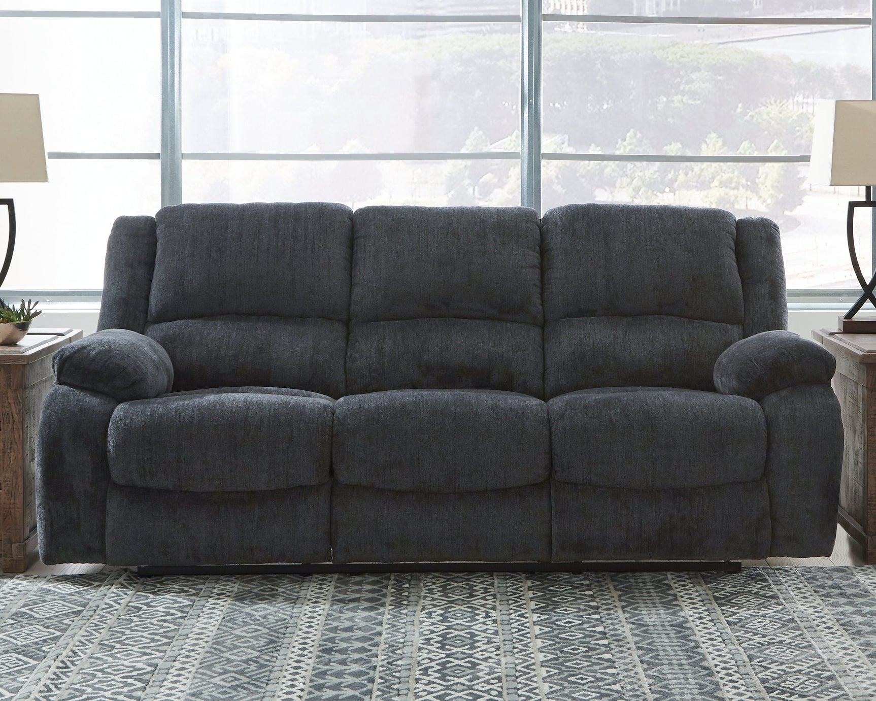 Draycoll Slate Manual Reclining Sofa (Online Special Price) - Ornate Home
