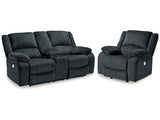 Draycoll Slate Power Reclining Loveseat & Power Recliner - Ornate Home
