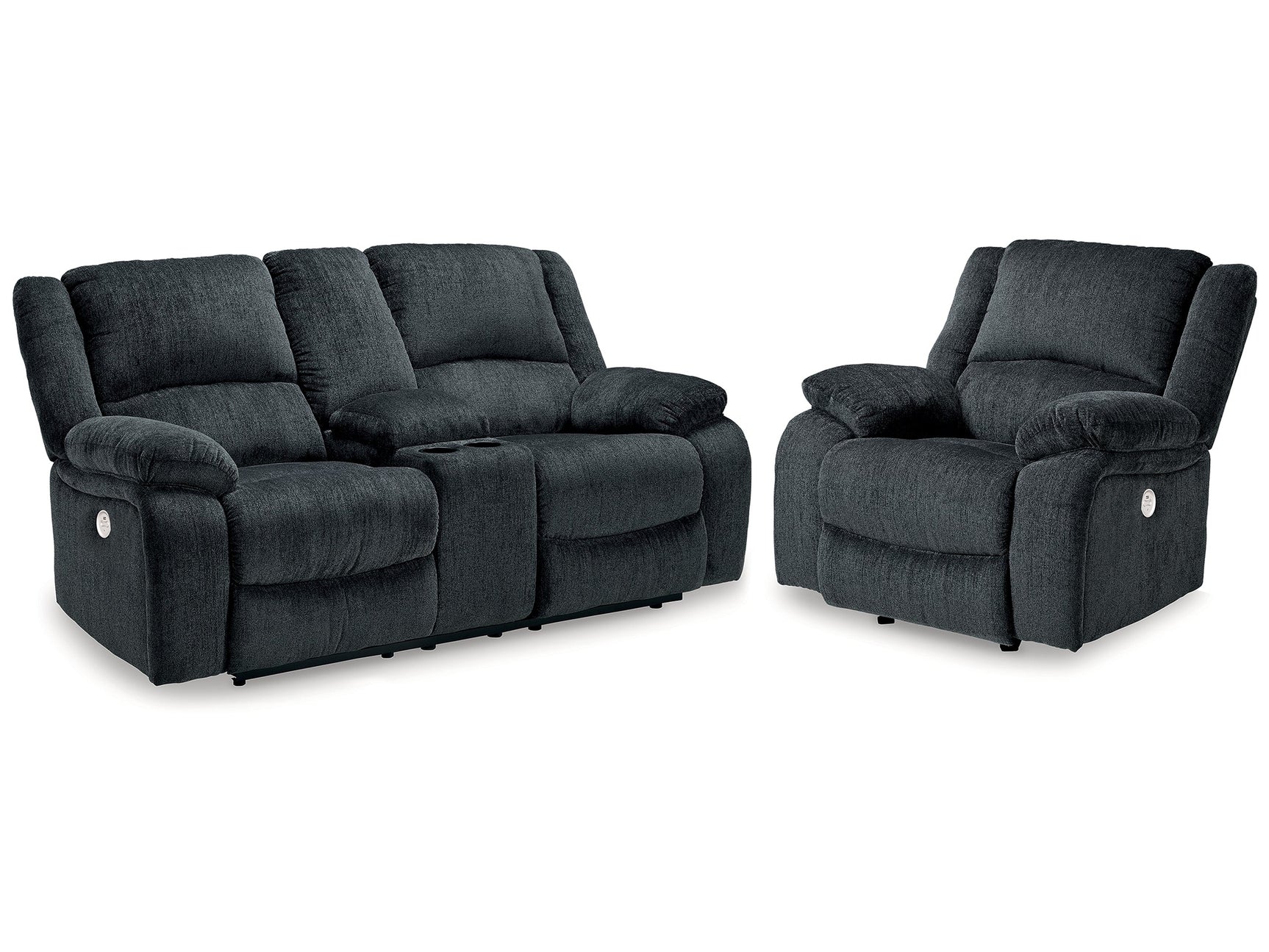 Draycoll Slate Power Reclining Loveseat & Power Recliner - Ornate Home