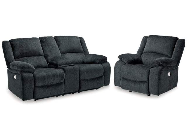 Draycoll Slate Power Reclining Loveseat & Power Recliner - Ornate Home