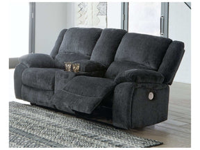 Draycoll Slate Power Reclining Loveseat w/ Console (Online Special Price) - Ornate Home