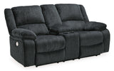 Draycoll Slate Power Reclining Loveseat w/ Console (Online Special Price) - Ornate Home
