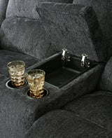 Draycoll Slate Power Reclining Loveseat w/ Console (Online Special Price) - Ornate Home