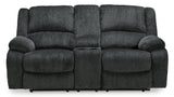 Draycoll Slate Power Reclining Loveseat w/ Console (Online Special Price) - Ornate Home