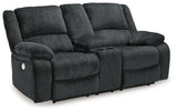 Draycoll Slate Power Reclining Loveseat w/ Console - Ornate Home