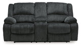 Draycoll Slate Power Reclining Loveseat w/ Console - Ornate Home