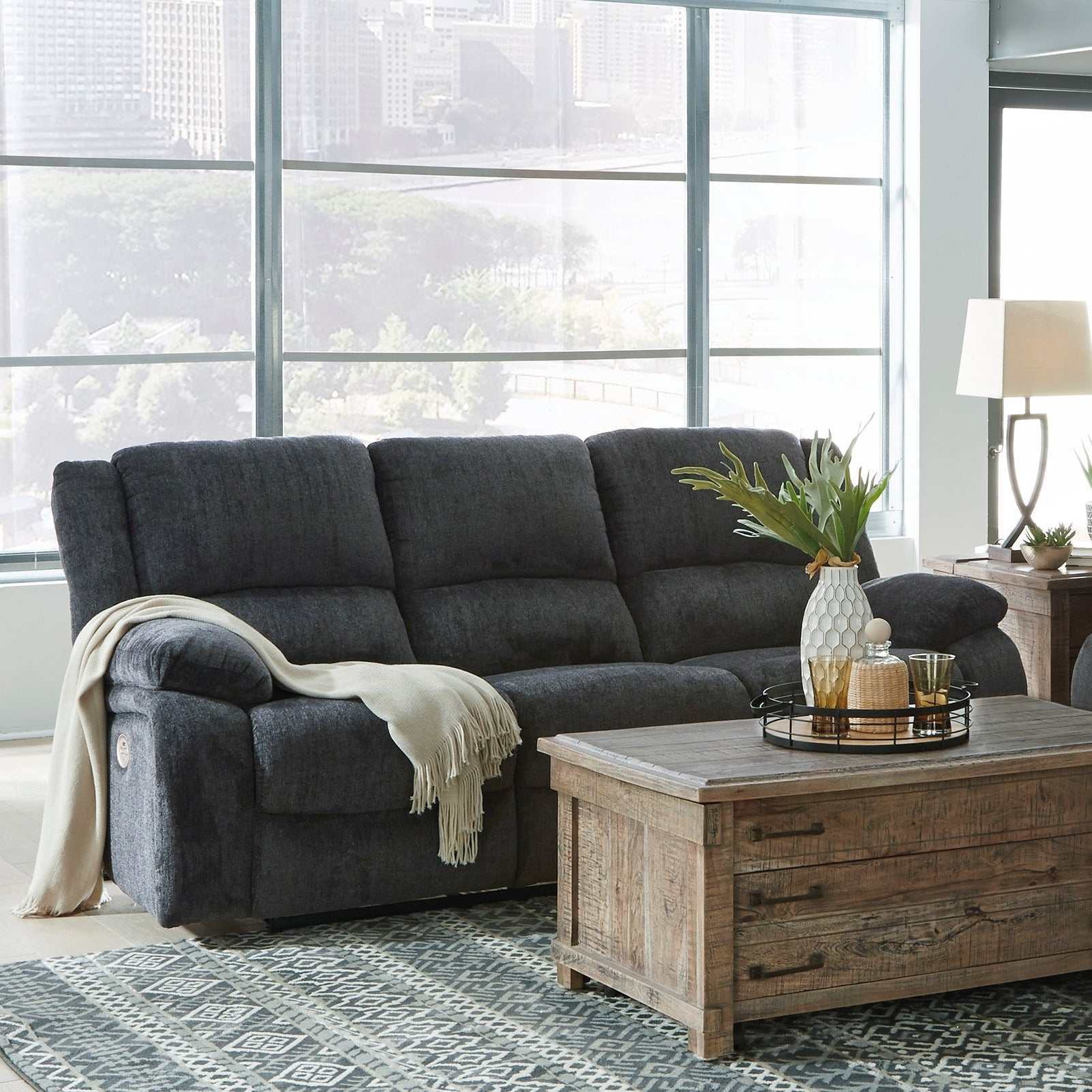 Draycoll Slate Power Reclining Sofa (Online Special Price) - Ornate Home