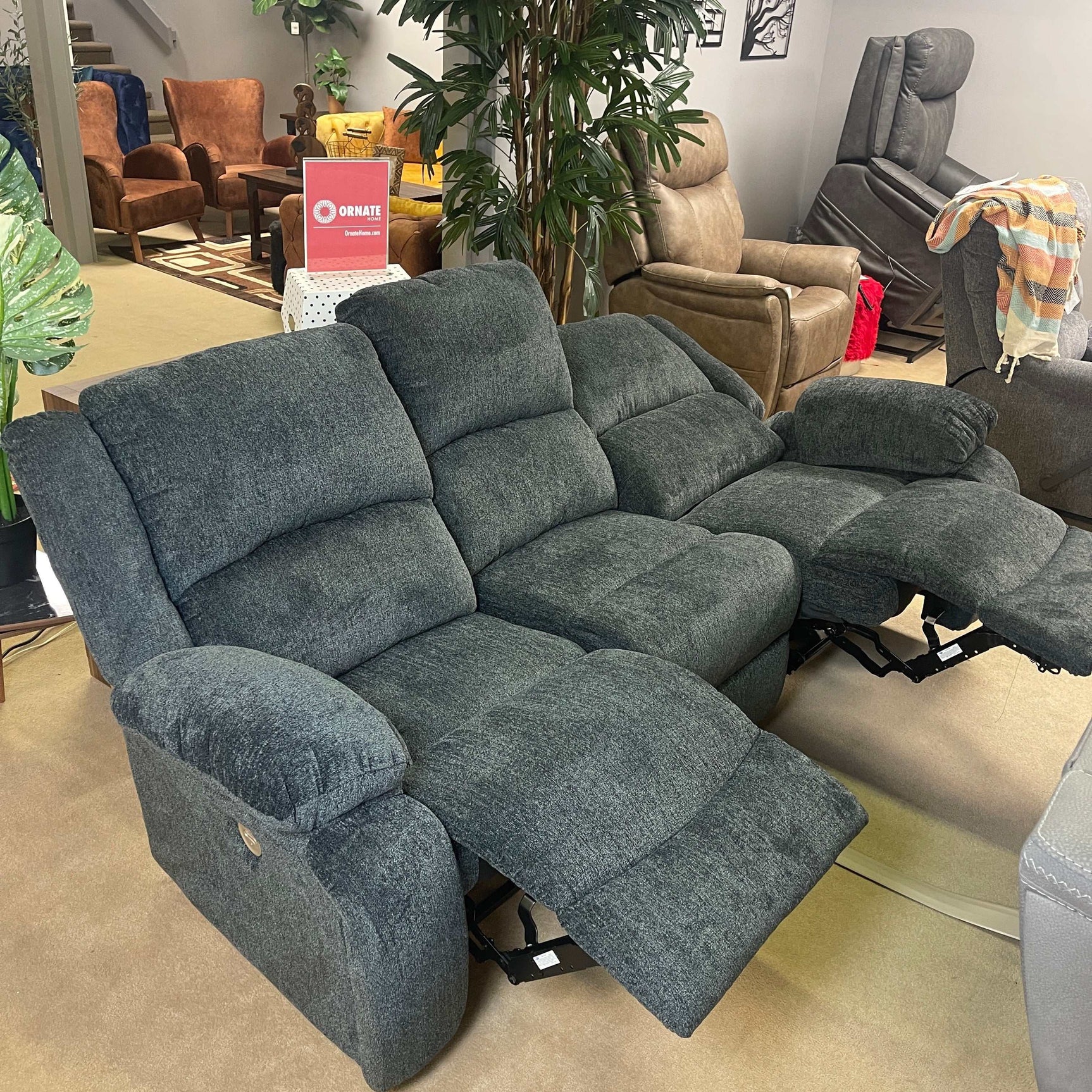Draycoll Slate Power Reclining Sofa (Online Special Price) - Ornate Home