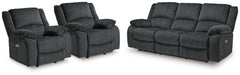 Draycoll Slate Power Reclining Sofa and 2 Power Recliners - Ornate Home