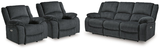 Draycoll Slate Power Reclining Sofa and 2 Power Recliners - Ornate Home