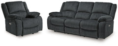 Draycoll Slate Power Reclining Sofa and Power Recliner - Ornate Home