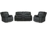 Draycoll Slate Reclining Loveseat and 2 Recliners (Online Special Price) - Ornate Home