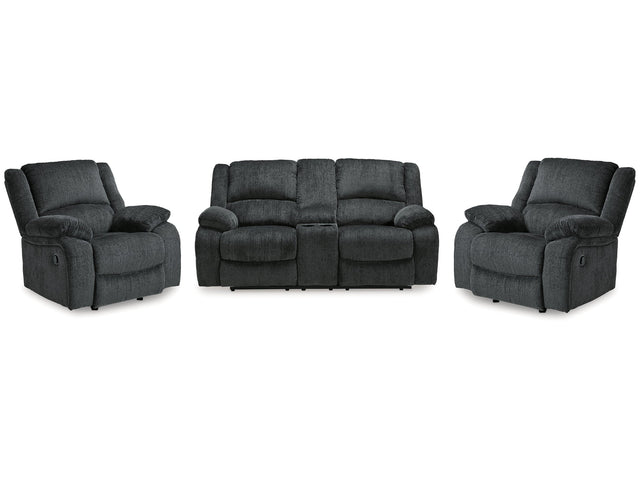 Draycoll Slate Reclining Loveseat and 2 Recliners (Online Special Price) - Ornate Home
