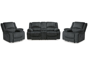 Draycoll Slate Reclining Loveseat and 2 Recliners - Ornate Home