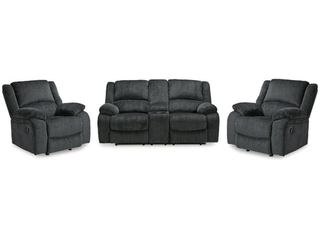 Draycoll Slate Reclining Loveseat and 2 Recliners - Ornate Home