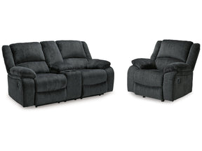 Draycoll Slate Reclining Loveseat w/Console & Recliner (Online Special Price) - Ornate Home