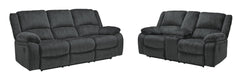 Draycoll Slate Reclining Sofa and Loveseat - Ornate Home