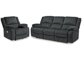 Draycoll Slate Reclining Sofa and Power Recliner - Ornate Home