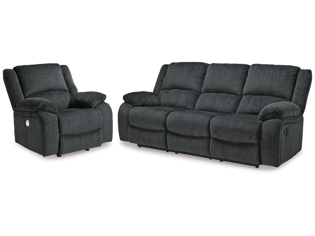 Draycoll Slate Reclining Sofa and Power Recliner - Ornate Home