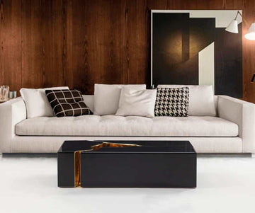 Dream Glass Black & Gold 3pc Coffee Table - Ornate Home
