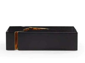 Dream Glass Black & Gold 3pc Coffee Table - Ornate Home