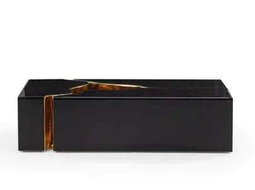 Dream Glass Black & Gold 3pc Coffee Table - Ornate Home