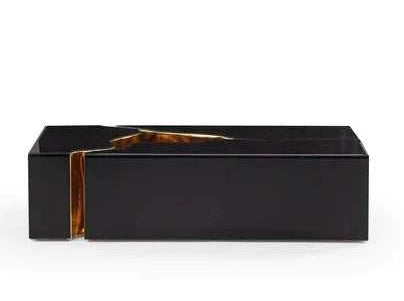 Dream Glass Black & Gold 3pc Coffee Table - Ornate Home