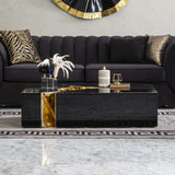 Dream Glass Black & Gold 3pc Coffee Table - Ornate Home