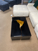 Dream Glass Black & Gold 3pc Coffee Table - Ornate Home