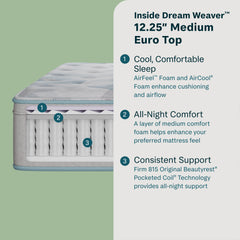 Dream Weaver 12.25" Gray Innerspring Twin XL Medium Euro Top Mattress - Ornate Home