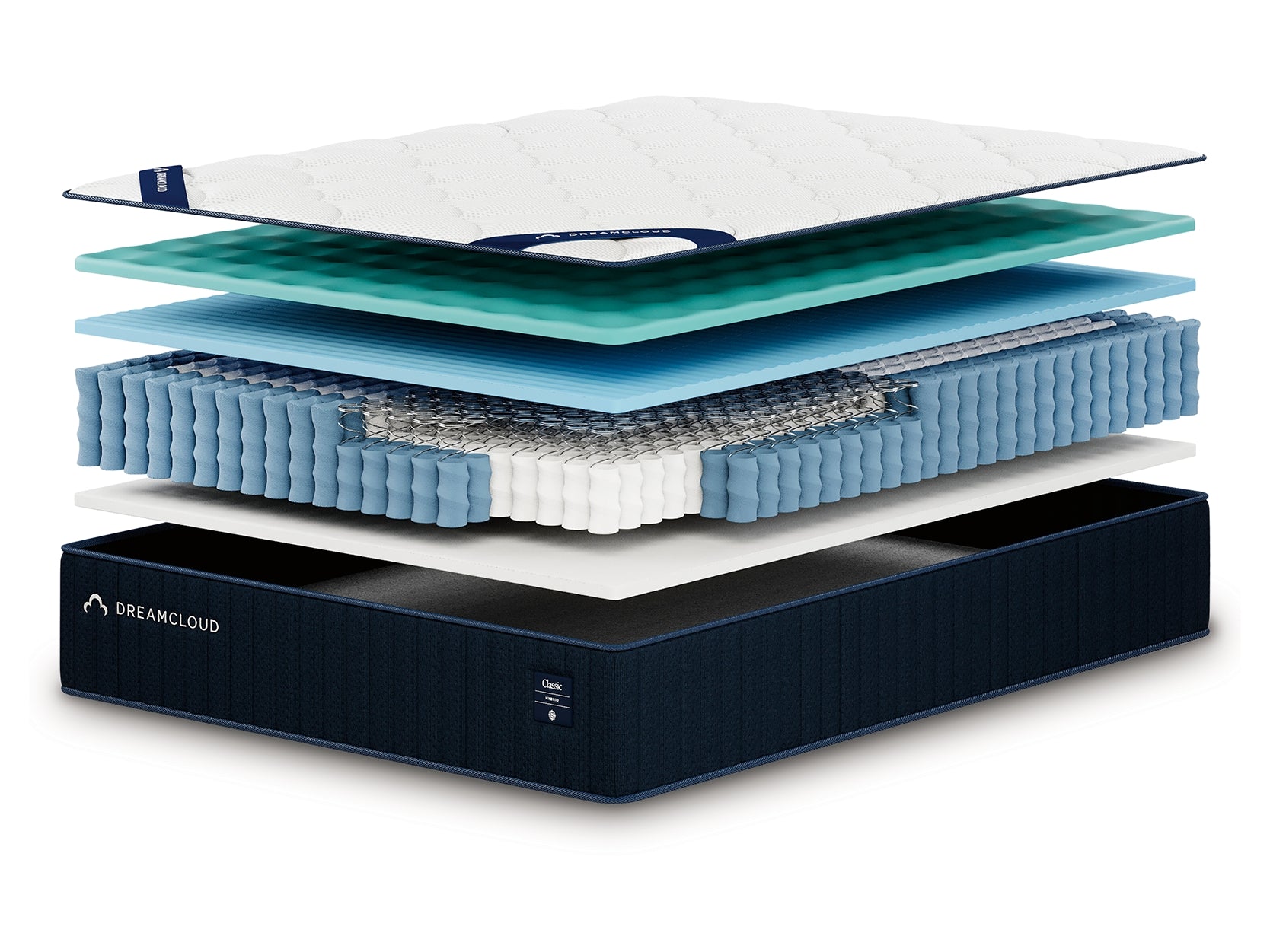 DreamCloud Classic Hybrid Firm White Queen Mattress - Ornate Home