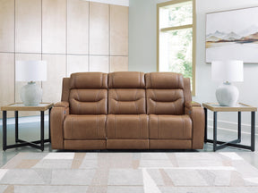 Dreamer Caramel Power Reclining Sofa with Audio Seating - Ornate Home