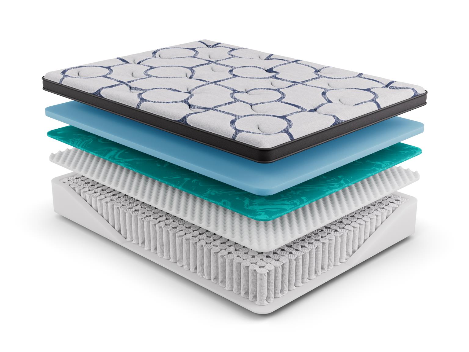 Dreamstage Value Amethyst Euro Top 15" Plush Grey King Mattress - Ornate Home