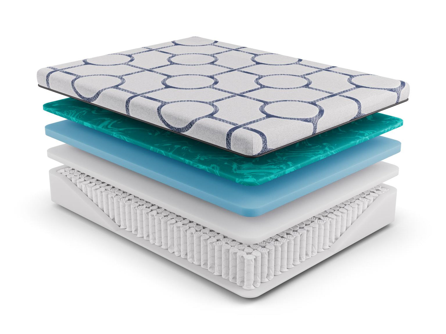 Dreamstage Value Aquamarine Hybrid 13.5" Medium Grey California King Mattress - Ornate Home