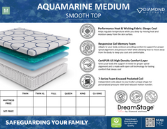 Dreamstage Value Aquamarine Hybrid 13.5" Medium Grey Twin XL Mattress - Ornate Home