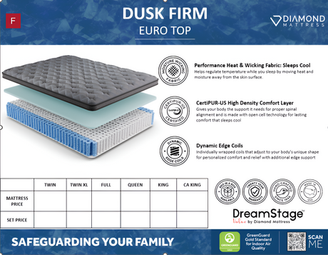 Dreamstage Value Dusk 12.5" Firm Grey Twin XL Mattress - Ornate Home