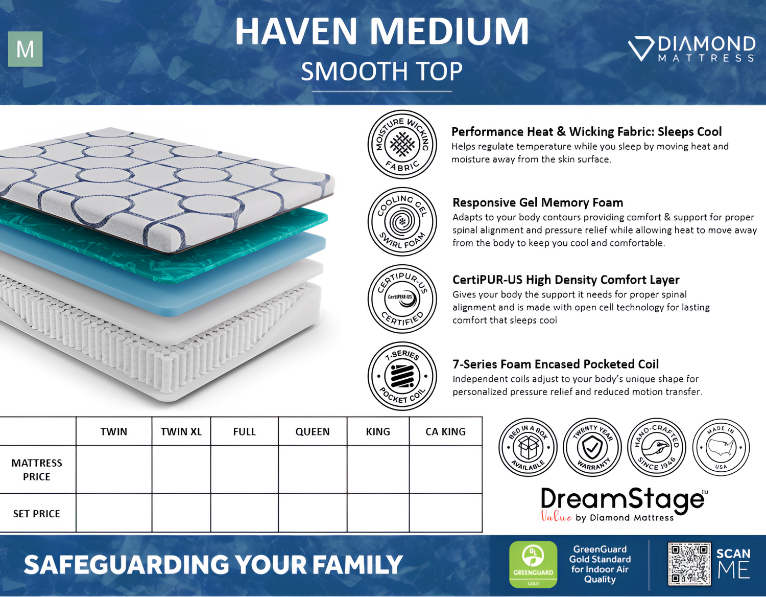 Dreamstage Value Haven Hybrid 13.5" Medium Grey California King Mattress - Ornate Home