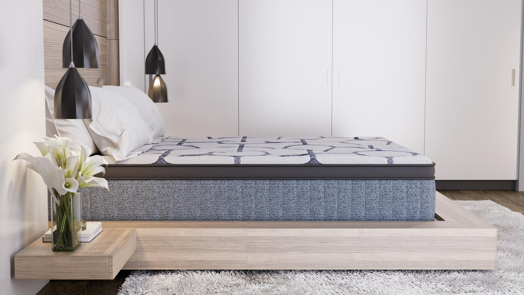 Dreamstage Value Meadow Euro Top 15" Plush Grey Twin Mattress - Ornate Home